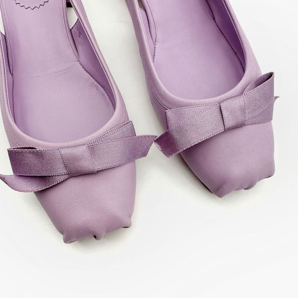 CHRISTIAN LOUBOUTIN Mamaflirt Slingback Ballet Heels Size 37.5 Purple Leather - Picture 7 of 13